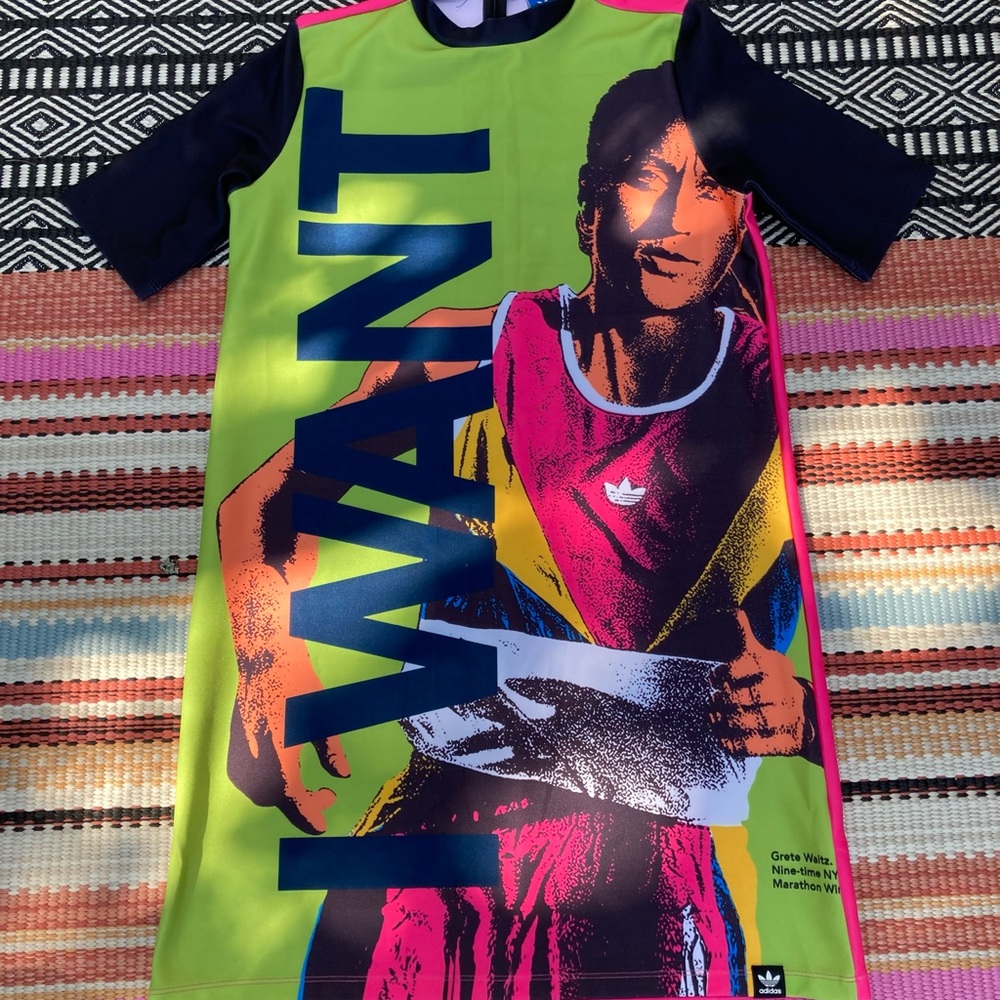 Vintage 1989 Torsion Grete Waitz Adidas Mini Dress